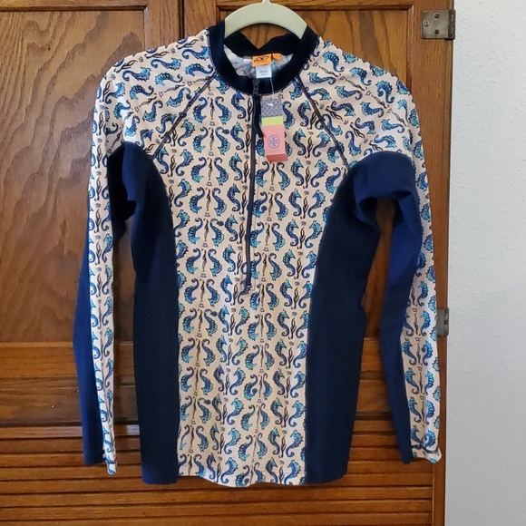 Tory Burch seahorse rash guard